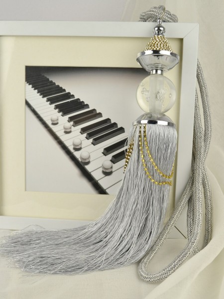 4 Colors QYM20 Polyester and Acrylic Curtain Tassel Tiebacks - Pair (Color: Gray)