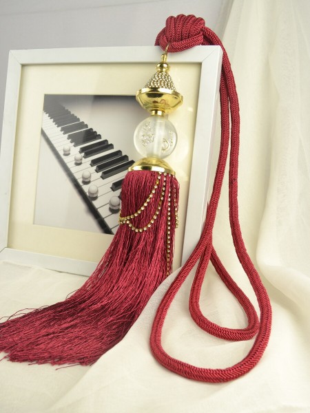4 Colors QYM20 Polyester and Acrylic Curtain Tassel Tiebacks - Pair (Color: Red)