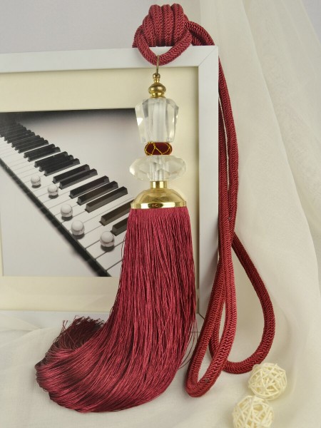 6 Colors QYM22 Polyester and Acrylic Curtain Tassel Tiebacks - Pair (Color: Red)