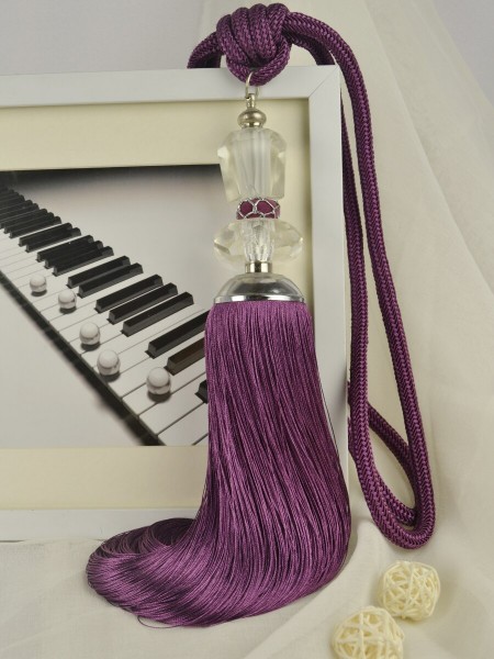6 Colors QYM22 Polyester and Acrylic Curtain Tassel Tiebacks - Pair (Color: Purple)