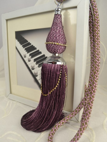 6 Colors QYM24 Polyester Curtain Tassel Tiebacks - Pair (Color: Purple)