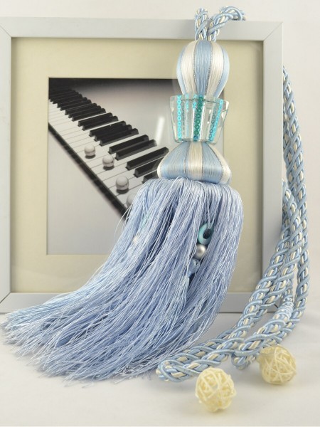 7 Colors QYM25 Polyester and Acrylic Curtain Tassel Tiebacks - Pair (Color: Blue)