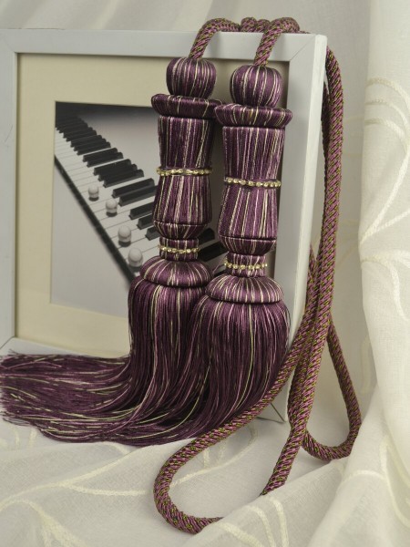 6 Colors QYM26 Polyester Curtain Tassel Tiebacks - Pair (Color: Purple)