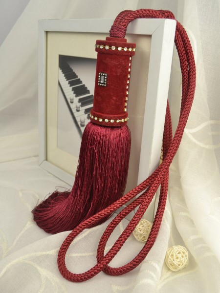 6 Colors QYM29 Polyester Curtain Tassel Tiebacks - Pair (Color: Red)