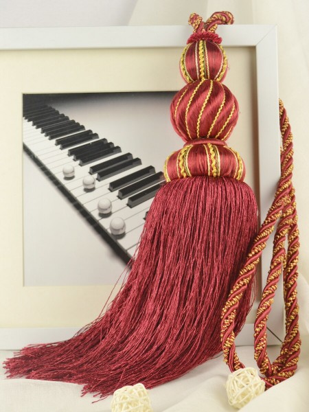 6 Colors QYM30 Polyester and Acrylic Curtain Tassel Tiebacks - Pair (Color: Red)