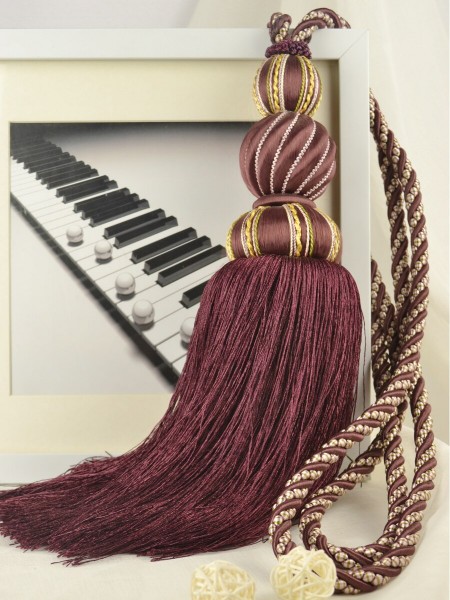 6 Colors QYM30 Polyester and Acrylic Curtain Tassel Tiebacks - Pair (Color: Purple)