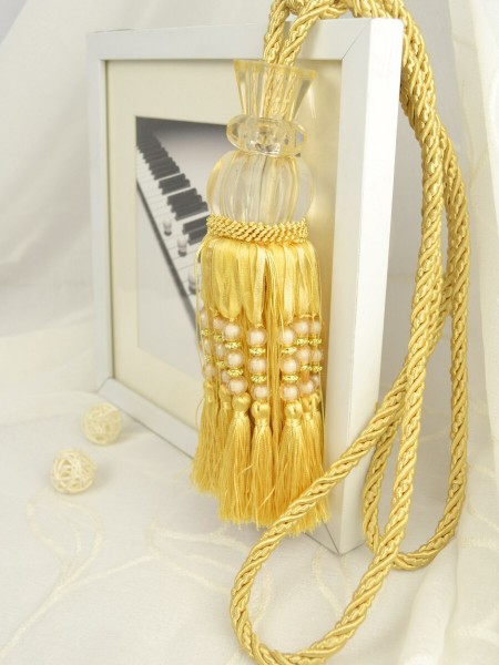 5 Colors QYM38 Polyester and Acrylic Curtain Tassel Tiebacks - Pair (Color: Yellow)