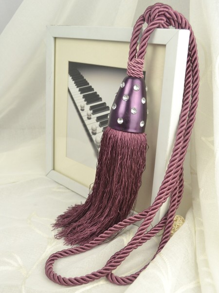 6 Colors QYM41 Polyester Curtain Tassel Tiebacks - Pair (Color: Purple)