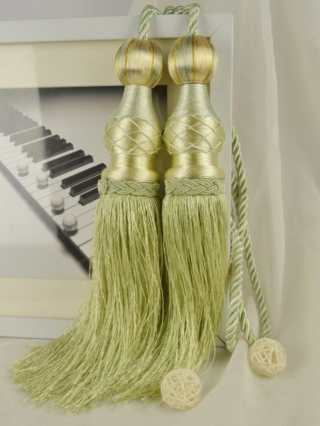 6 Colors QYM45 Polyester Curtain Tassel Tiebacks - Pair (Color: Green)