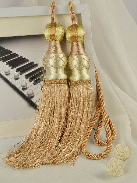 6 Colors QYM45 Polyester Curtain Tassel Tiebacks - Pair