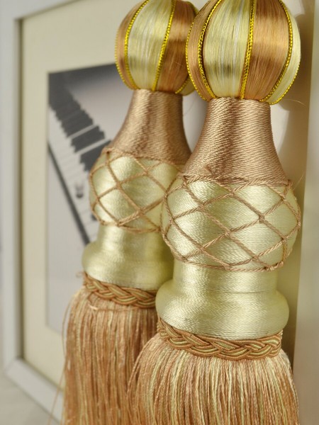 6 Colors QYM45 Polyester Curtain Tassel Tiebacks - Pair