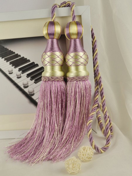 6 Colors QYM45 Polyester Curtain Tassel Tiebacks - Pair (Color: Pink)