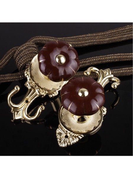 2 Colors QYM68 Round Pumpkin Curtain Tieback Holdbacks - Pair (Color: Brown)