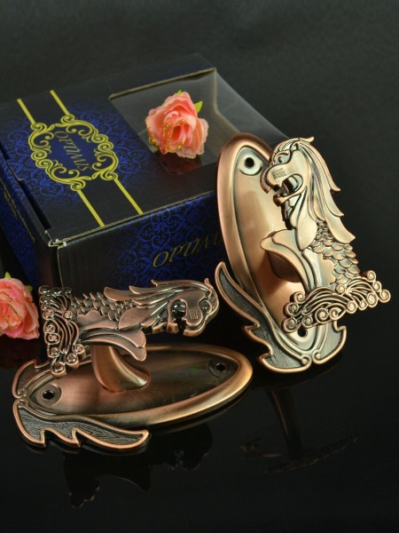 QYN13 Merlion Zinc Alloy Curtain Tieback Holdbacks - Pair (Color: Copper)