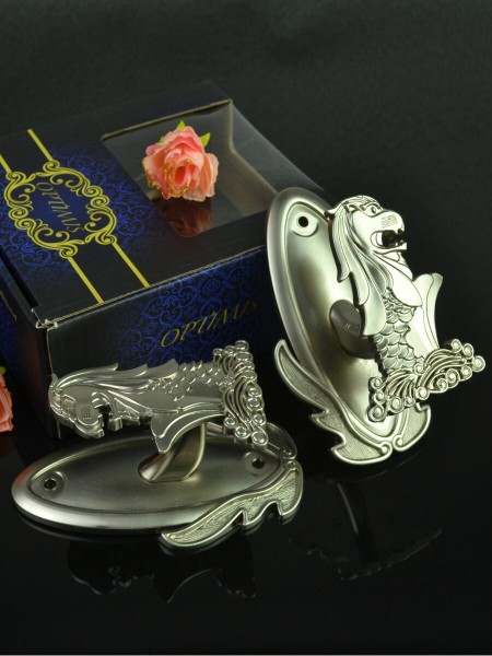 QYN13 Merlion Zinc Alloy Curtain Tieback Holdbacks - Pair (Color: Silver)