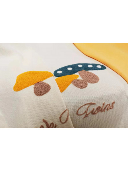 QYOM1221D Baker Mushroom Blue Yellow Custom Made Children Curtains