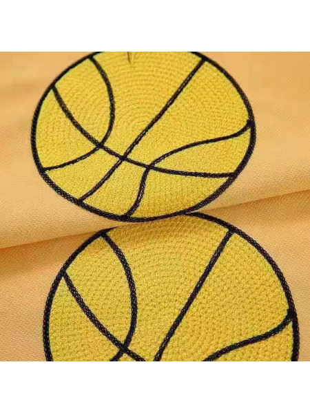 QYOM1221E Baker Football Grey Yellow Custom Made Children Curtains
