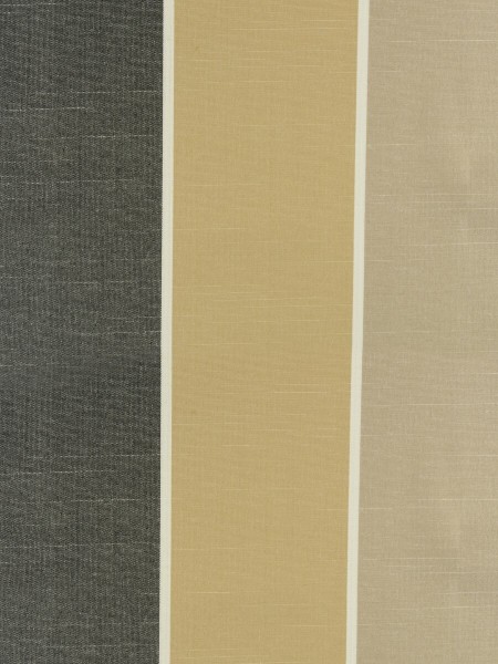 Modern Wide Striped Cotton Blend Blackout Grommet Ready Made Curtain (Color: Burlywood)