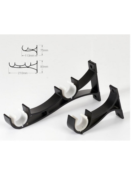 QYR01 1-1/8" Diameter Acropolis Aluminum Alloy Single/Double Curtain Rod Set 