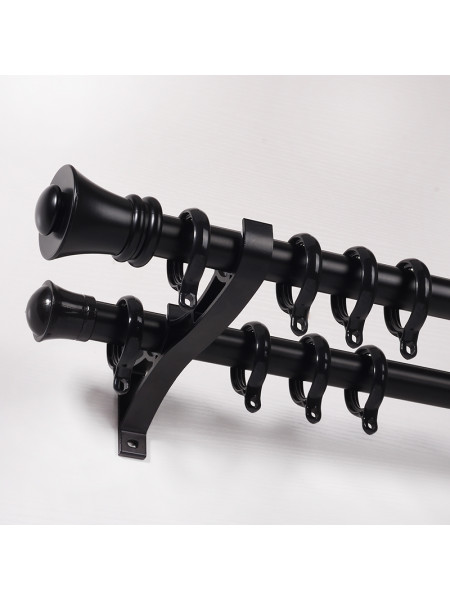 QYR01 1-1/8" Diameter Acropolis Aluminum Alloy Single/Double Curtain Rod Set