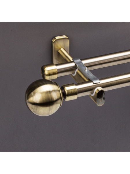 QYR0221 7/8" Barrow Iron Double Curtain Rod Set For Sale(Color: Green Bonze)