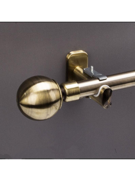 QYR0220 7/8" Barrow Iron Single Curtain Rod Set For Sale(Color: Green Bronze)
