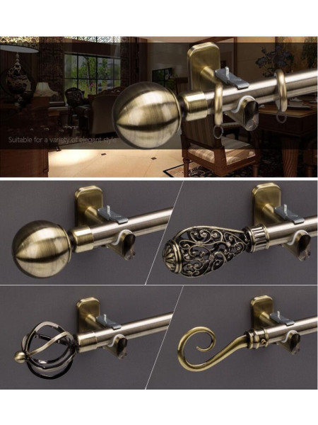 QYR0220 7/8" Barrow Iron Single Curtain Rod Set For Sale