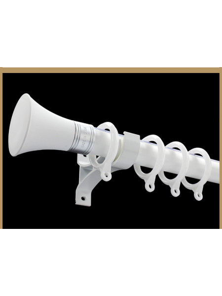 QYR06 1-1/8" Coree Aluminum Alloy Single Curtain Rod Set(Color: White)
