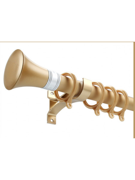 QYR06 1-1/8" Coree Aluminum Alloy Single Curtain Rod Set(Color: Gold)