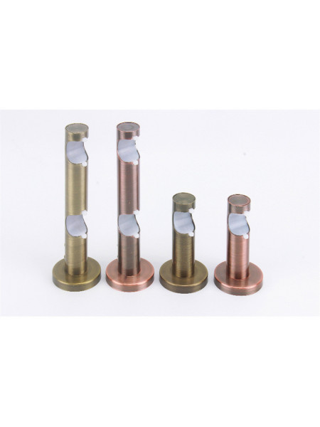 QYR10 1-1/8" Hayward Green Bronze Steel Curtain Rod Set With Ball And Square Finial  