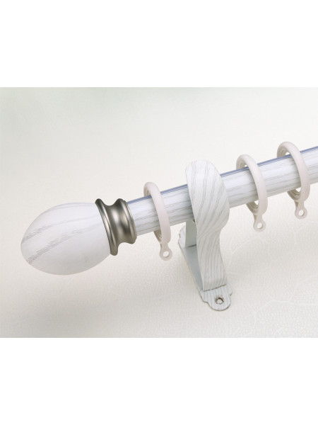 QYR15 Tate 1-1/8" Diameter Aluminum Alloy Wood Grain Single Double Curtain rod set