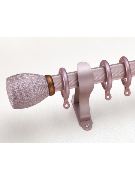 QYR17 1-3/16" Diameter Zeil  Aluminum Alloy Single Double Curtain rod set(Color: Pearl red)