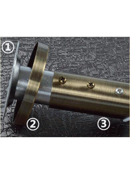 QYR1922 1-1/8" Green Bronze Steel Curtain Rod Set With Square And Ball Finial