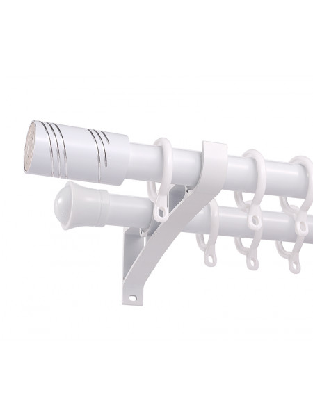 QYR20 1-1/8" Diameter Luxury White Black Bronze Column Finial Aluminum Alloy Single Double Curtain rod set