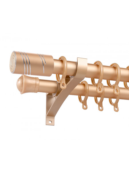 QYR20 1-1/8" Diameter Luxury White Black Bronze Column Finial Aluminum Alloy Single Double Curtain rod set