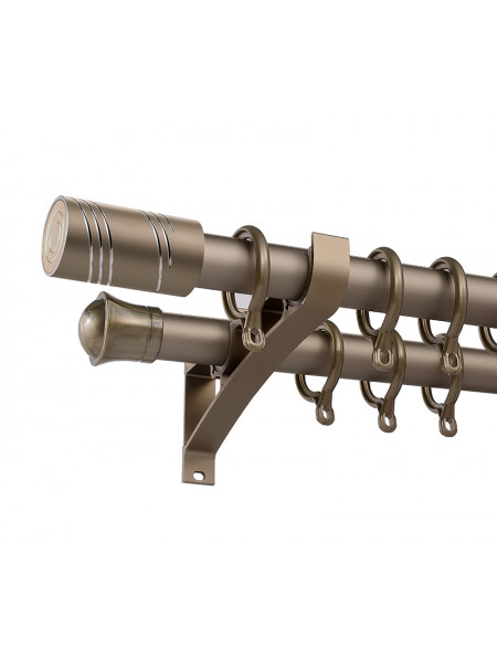 QYR20 1-1/8" Diameter Luxury White Black Bronze Column Finial Aluminum Alloy Single Double Curtain rod set