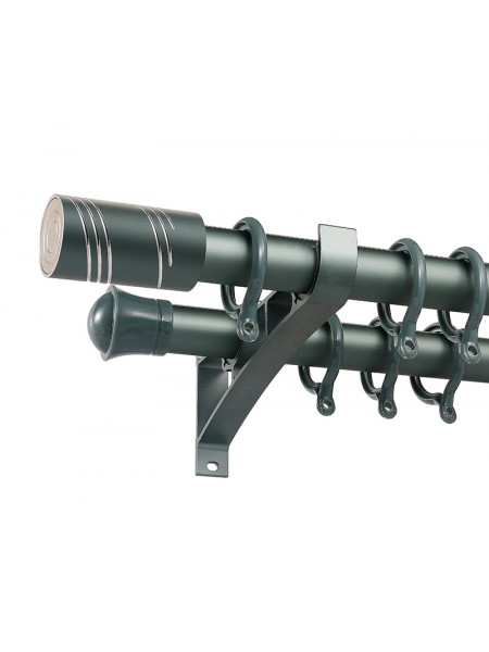 QYR20 1-1/8" Diameter Luxury White Black Bronze Column Finial Aluminum Alloy Single Double Curtain rod set