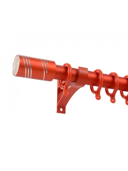 QYR20 1-1/8" Diameter Luxury White Black Bronze Column Finial Aluminum Alloy Single Double Curtain rod set(Color: Orange)