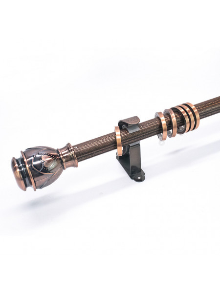 QYR21 1-1/8" Diameter Aluminum Alloy Green Bronze and Red Bronze Curtain Rod Set(Color: Red bronze)