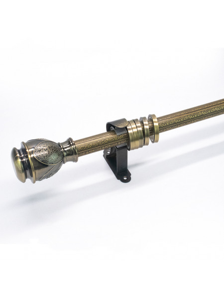 QYR21 1-1/8" Diameter Aluminum Alloy Green Bronze and Red Bronze Curtain Rod Set(Color: Green bronze)