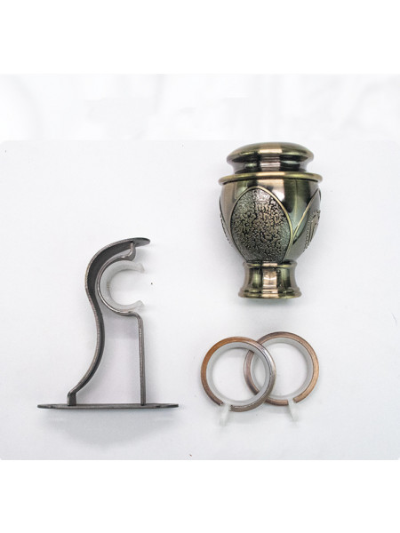 QYR21 1-1/8" Diameter Aluminum Alloy Green Bronze and Red Bronze Curtain Rod Set 
