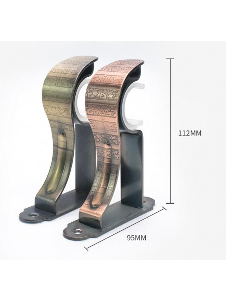 QYR21 1-1/8" Diameter Aluminum Alloy Green Bronze and Red Bronze Curtain Rod Set 