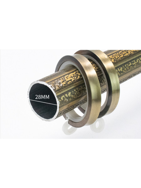 QYR21 1-1/8" Diameter Aluminum Alloy Green Bronze and Red Bronze Curtain Rod Set 