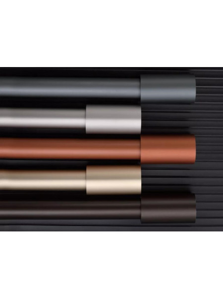 QYR30 1-1/8" Diameter Luxury Black Gold Blue Column Finial Aluminum Alloy Single Double Curtain rod set