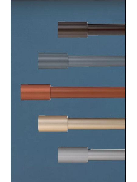 QYR30 1-1/8" Diameter Luxury Black Gold Blue Column Finial Aluminum Alloy Single Double Curtain rod set