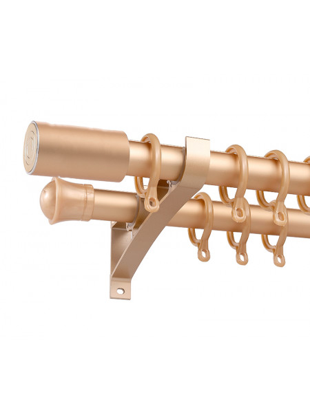 QYR30 1-1/8" Diameter Luxury Black Gold Blue Column Finial Aluminum Alloy Single Double Curtain rod set
