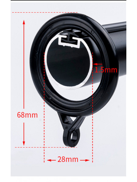 QYR33 1-1/8" Diameter Luxury Black Blue Column Finial Aluminum Alloy Single Double Curtain rod set