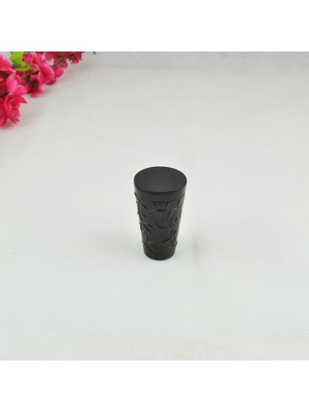 3/4" Floral Cork Finial Steel Single Curtain Rod Set Custom Length Curtain Rod Black Floral Cork Finial