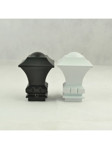 1-1/8" Square Finial Steel Double Curtain Rod Set Custom Length Curtain Rod White Square Finial