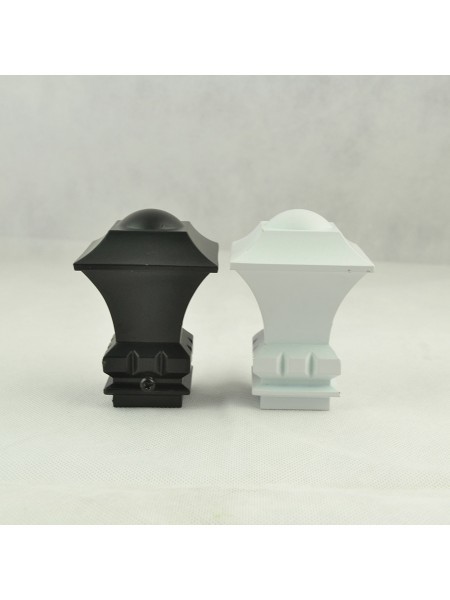 1-1/8" Square Finial Steel Single Curtain Rod Set Custom Length Curtain Rod Square Finial